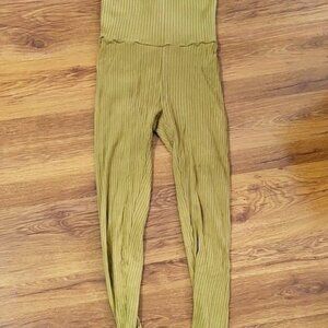 🛑FINAL  Kate Quinn Fold Down High Mustard Yellow Ribbed Leggings